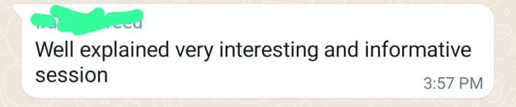 Student feedback on Saad's digital marketing course